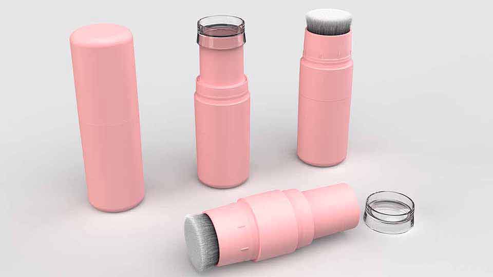 Tuba na pudr s hlavicí kartáčku